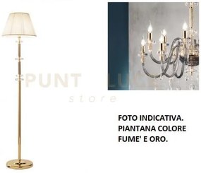Piantana dido 1 luce fume' e oro attacco  e27 d.45cm