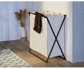 WENKO 71298800 - Cesto portabiancheria TRIO 69x76 cm crema/nero