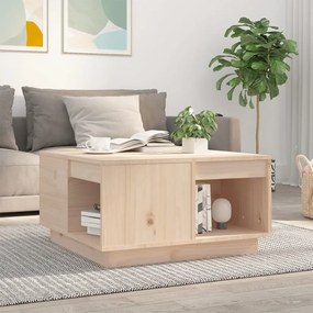 Tavolino Da Salotto 60x61x32,5 Cm İn Legno Massello Di Pino /