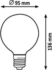 Rabalux 1598 - Lampadina LED G95 E27/7,2W/230V 2700K
