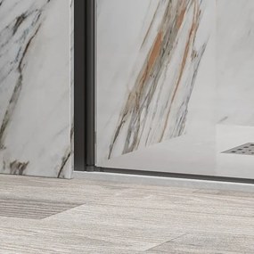 Porta doccia nicchia nero opaco 120 cm battente e anta fissa | KS5000N - KAMALU