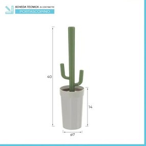 Scopino WC Cactus da appoggio grigio in plastica con setole nere