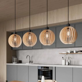 Lampada a sospensione Clay Envostar, dimmerabile, Legno chiaro, Soggiorno / Sala da pranzo, Legno, Scandinavo, Lampada a sospensione