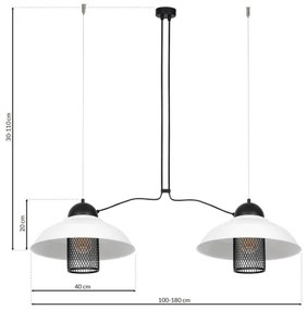 Lampadario a sospensione con filo BJORN 2xE27/60W/230V