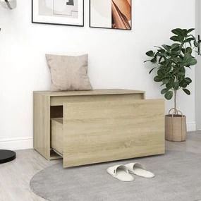 Panca da ingresso 80x40x45 cm rovere sonoma truciolato