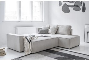 Divano letto angolare in velluto a coste bianco Brave Dave - Miuform