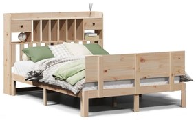 Letto libreria senza materasso 140x190 cm in legno di pino