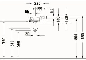Duravit 7453600412 - Lavabo sospeso D-NEO 36x22 cm ceramica/bianco lucido