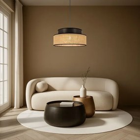 Lampadario a sospensione con filo BOHO 1xE27/60W/230V diametro 40 cm marrone/beige
