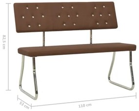 Panca 110 cm Marrone in Similpelle