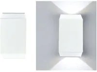 APPLIQUE PARETE LED 6W LAMPADA MURO IP65 MODERNO DOPPIA LUCE FREDDA 6000K