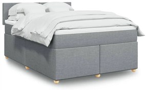 Giroletto A Molle Con Materasso Grigio Chiaro160x200 Cm Tessuto /