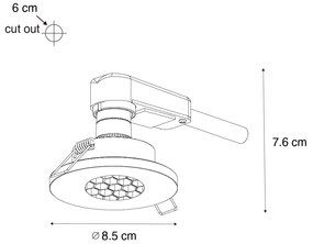 Faretto da incasso moderno per bagno oro IP54 - Shed Honey