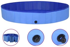 Piscina per Cani Pieghevole Blu 200x30 cm in PVC