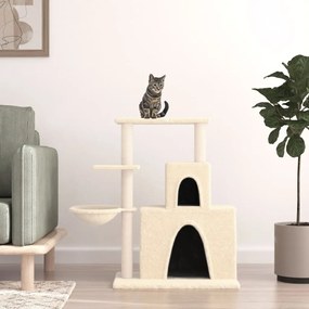 Albero Per Gatti Con Tiragraffi İn Sisal Crema 83 Cm /