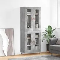 Credenza Grigio Cemento 69,5x34x180 cm in Legno Multistrato 3198253