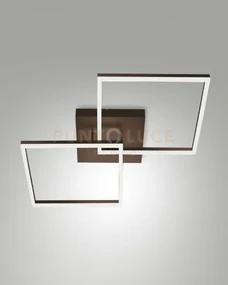 Bard  plafoniera corten  l.65x65cm 2 luci a led 3000k - 52w - 5180 ...