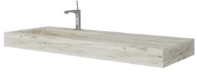 Lavabo a incasso rettangolare vasca a sinistra IDEEA L 120 x H 12 cm in legno bianco opaco