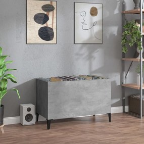 Mobile porta dischi grigio cemento 74,5x38x48 legno multistrato