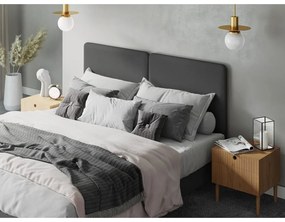 Letto matrimoniale imbottito grigio scuro con griglia 160x200 cm Lotus - Mazzini Beds