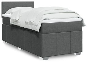 Giroletto A Molle Con Materasso Grigio Scuro 80x200 Cm Tessuto /