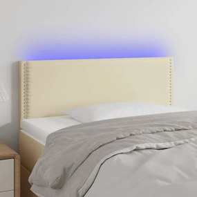 Testiera Crema A Led 100x5x78/88 Cm İn Similpelle /