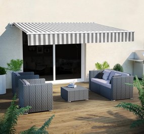 Tenda da sole a bracci estensibili NATERIAL mod. Calima, L 2.95 x 2 m bianco e grigio