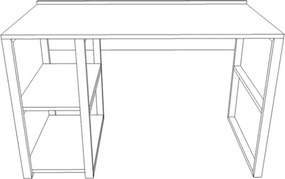 Scrivania Industrial Con Ripiani Laterali 120x60x75H Rovere E Antracite Dexter