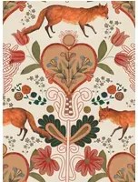 Mindthegap Carta da parati The Vixen - Taupe/ Red/ Orange/ Green