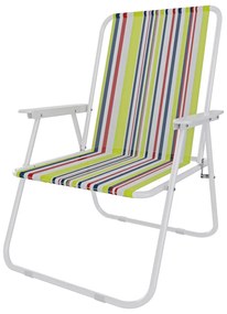 Sedia Pieghevole Da Spiaggia Campeggio Camping Leggera E Resistente In Metallo In Tessuto Oxford 600D Con Braccioli Seggiola Pesca Giardino Terrazzo Balcone Esterno (Multicolore Verde Blu)