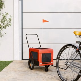 Rimorchio Da Bici Per Animali Arancione E Nero Oxford E Ferro /