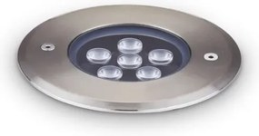 Ideal Lux - Lampada LED segnapasso FLOOR LED/6W/230V diametro 12 cm CRI 90 IP67 cromo