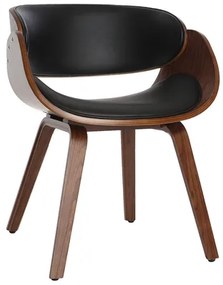 Sedia design nero e legno scuro noce BENT