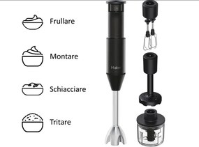 Haier Frullatore a Immersione I-Master Serie 5 Nero 3 Lame in Acciaio Inox Becher 0.9 Liri Accessoriato