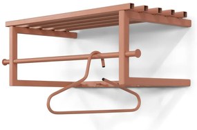 Attaccapanni da parete color salmone in metallo con scaffale 76 cm Marco – Spinder Design