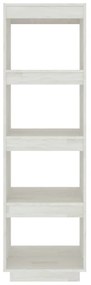 Libreria/Divisorio Bianco 40x35x135cm in Legno Massello di Pino