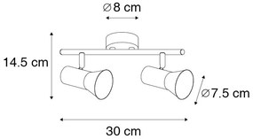 Faretto da soffitto bronzo orientabile e inclinabile - Karin 2