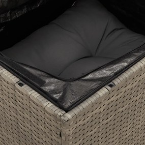 Set Divani da Giardino 11 pz con Cuscini in Polyrattan Grigio