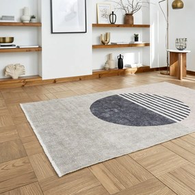 Tappeto grigio in misto cotone lavabile 122x170 cm Whisper – Think Rugs