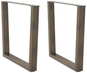 Gambe Per Tavolo Pranzo A V 2pz Naturale 90x(72-73,3)cm Acciaio /