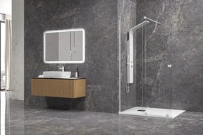 Parete walk-in con anta scorrevole 160 cm profilo bianco | KNM4000W-B - KAMALU