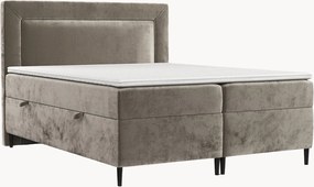 Letto boxspring in ciniglia fatto a mano con contenitore Noble, H3