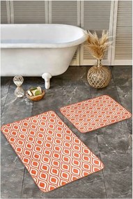 Set di tappetini per il bagno arancioni in velluto 2 pz 60x100 cm – Mila Home