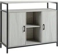 Credenza 2 Ante 5 Ripiani 100x34x87,2 cm in Legno Grigio