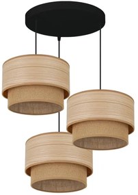 Brilagi - Lampadario a cavo MONTANA BOHO 3xE27/15W/230V marrone/nero