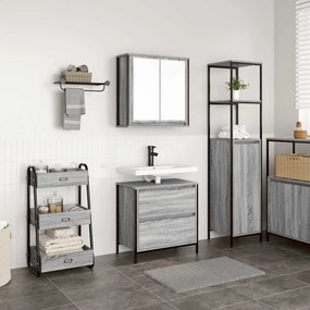 Set Mobili Da Bagno 2 Pz Grigio Sonoma İn Legno Multistrato /