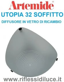 Artemide diffusore in vetro ricambio per utopia 32 soffitto