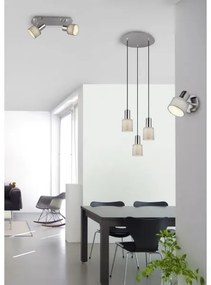 Trio - Lampadario su corda WAILER 3xGU10/5W/230V grigio