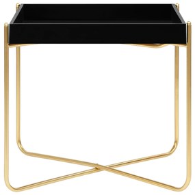 Tavolino laterale nero e oro 38x38x38,5 cm in mdf