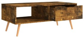 Tavolino Salotto Rovere Fumo 100x49,5x43 cm Legno Multistrato